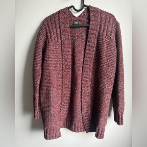 Roots Red and Grey Women's Lambs Wool Knit Cardigan Sweater